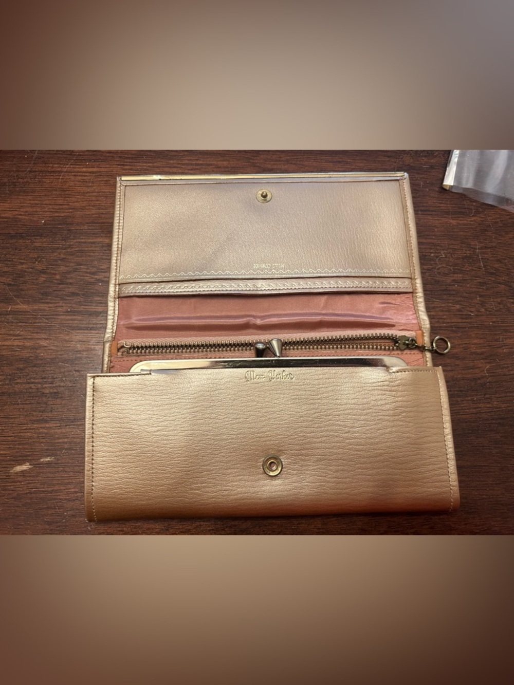 Women’s Floral Embossed Clutch Wallet in Champagne- princes Gardner - Picture 3 of 4